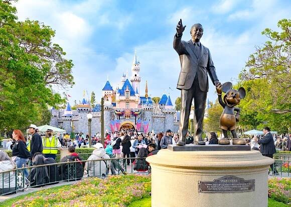 General views of the Walt Disney "Partners" statue at Disneyland in Anaheim, California