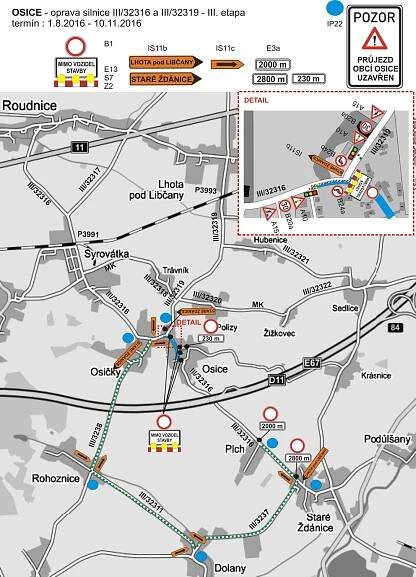 Informace k uzavírce silnic v obci Osice | Obec Rohoznice