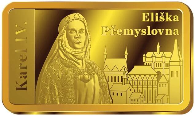 1/100 oz Život Karla IV. | Eliška Přemyslovna| Bohemia mincovna | Proof| zlatá medaile 999.9