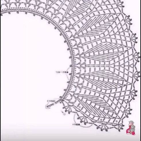a crochet doily pattern is shown in black and white