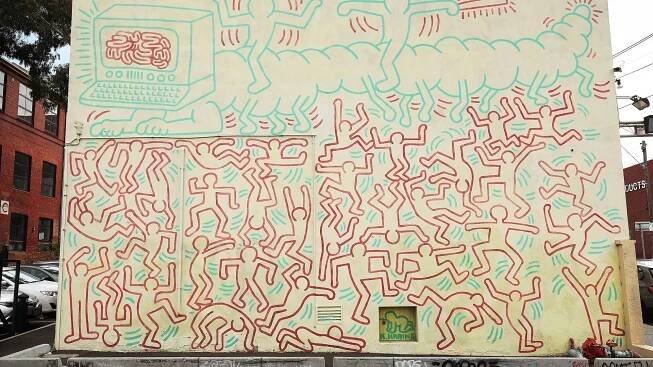 See Keith Haring's mural in Collingwood, Melbourne