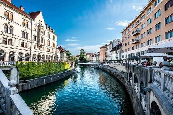 River In Center Of Ljubljana
