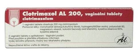 Clotrimazol AL 200 3 vaginální tablety + aplikátor - Lékárna Damona