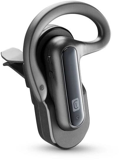 Bluetooth headset Cellularline CAR FLAT včetně nabíjecí základny do auta, černý