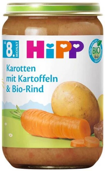 HiPP BIO Mrkev brambory a hovězí maso - HiPP - Maso/zelenina - Malvík.cz