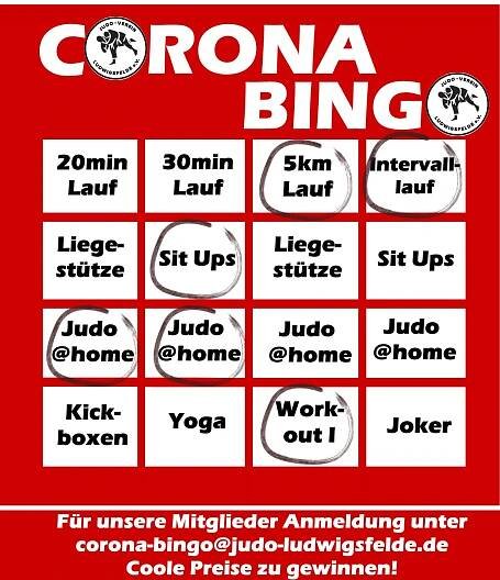Corona-Bingo – Judoverein Ludwigsfelde e.V.