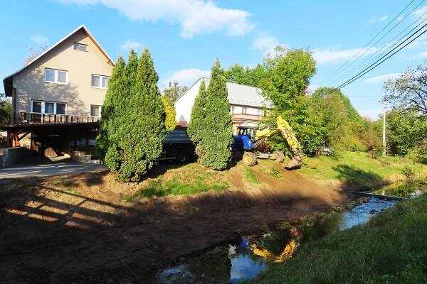 Tylovice – úprava Hážovického potoka po povodni ve dnech 14.-16. 9. 2024 – OKO BESKYD