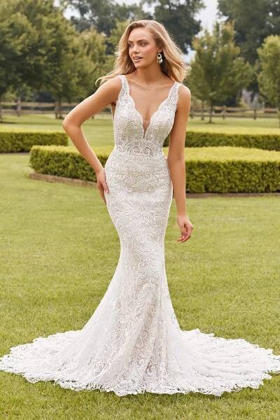 Sophia Tolli Y22272 Frankie Scalloped Neck Allover Lace Wedding Dress