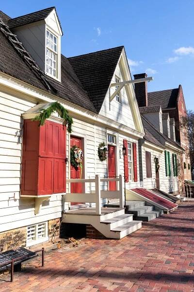 Traditional Christmas decorations in Colonial Williamsburg.