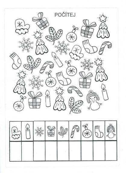 Vánoční počítání in 2023 | Christmas worksheets, Preschool christmas ...