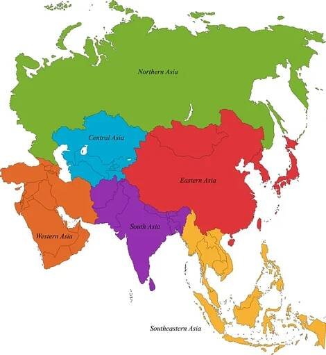 Mapa Asie — Ilustrace
