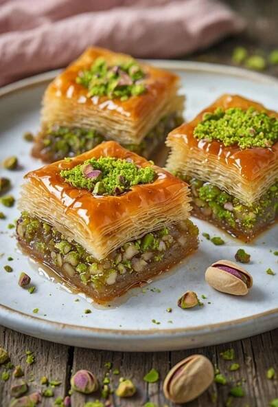 QUICK Pistachio Baklava Recipe🌰🍯🥮✨ | Baklava, Pistachio baklava recipe, Pistachio baklava