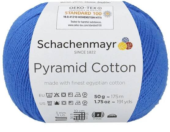 Schachenmayr Pyramid Cotton 50gr., 175m, barva č. 00051 modrá (azur)