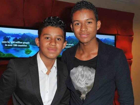 Jermajesty Jackson and Jaafar Jackson attend the US launch of 'Planet Ocean' on April 18, 2013 in West Hollywood.
