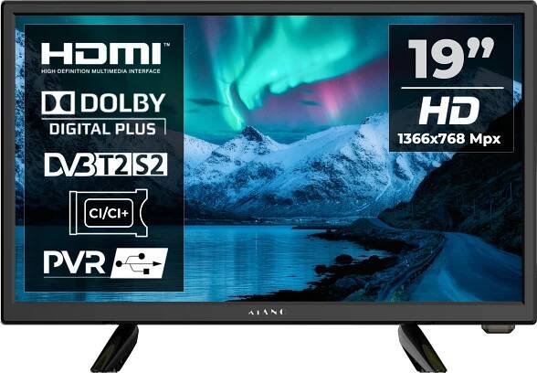 12V TELEVIZOR DO OBYTNÉHO VOZU 19" HDMI USB DVB-S2 DVB-T2 HEVC NAHRÁVÁNÍ DÁLKOVÉ OVLÁDÁNÍ