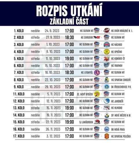 Hokej: A-TÝM zná rozpis sezóny 2023/2024 - TJ Slovan Moravská Třebová