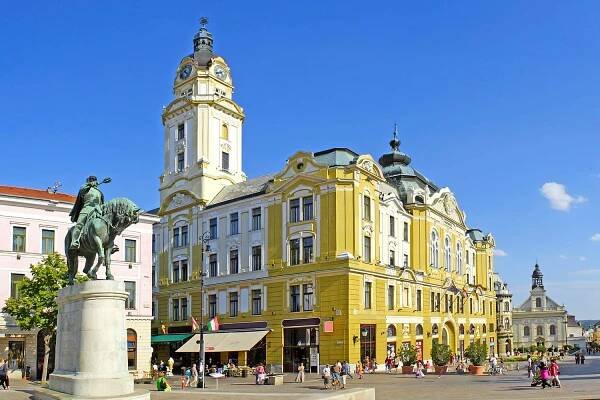 City Hall Square of Pecs in Hungary