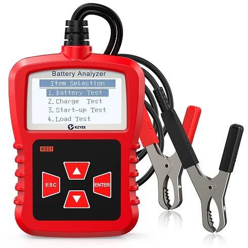 KZYEE KS21 Battery Tester 12V 100-2000 CCA Auto Car Battery Load Test Digital Analyzer for Detect Health Faults, Cranking and Charging System