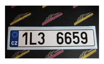 SPZ s EU neodrazkový podklad (10 - červená) SAMOLEPKA NA AUTO, NÁLEPKA, FÓLIE, POLEP, TUNING, VLASTNÍ TEXT, TISK, AUTOSAMOLEPKY.cz, POLEPY, OBRÁZEK, LOGO, 3D STICKERS