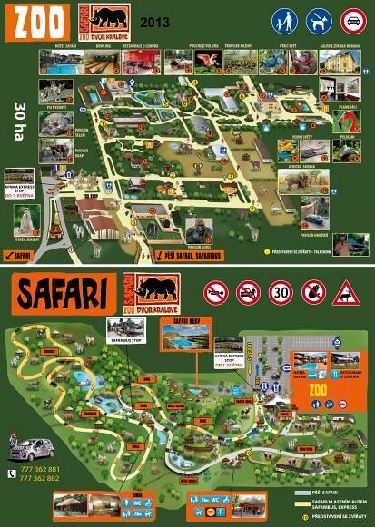 Map of Safari Park Dvůr Králové nad Labem - 2013