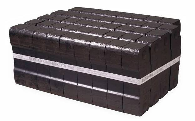 Uhelné brikety REKORD 7 SVAZEK paleta 700 kg 28 ks x 25 kg – VATO PALIVA