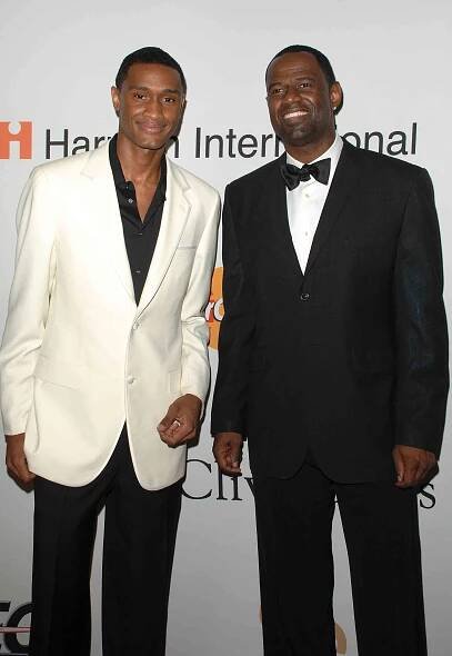 Brian McKnight Jr and Brian McKnight attend Pre-GRAMMY Gala & Salute to Industry Icons with Clive Davis at Beverly Hilton Hotel on January 30, 2010 in Beverly Hills, California.
