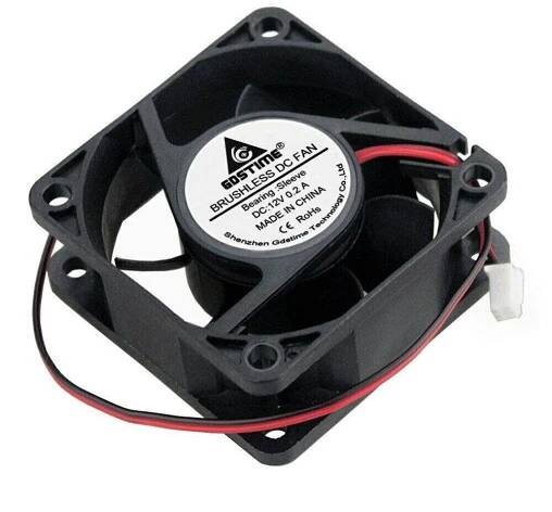 Ventilátor 60x60x25mm, 12V DC, XH2.54 - 2Pin
