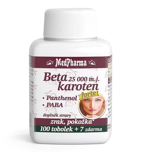MEDPHARMA Beta karoten forte 25 000 m.j. + PABA + panthenol 107 tobolek