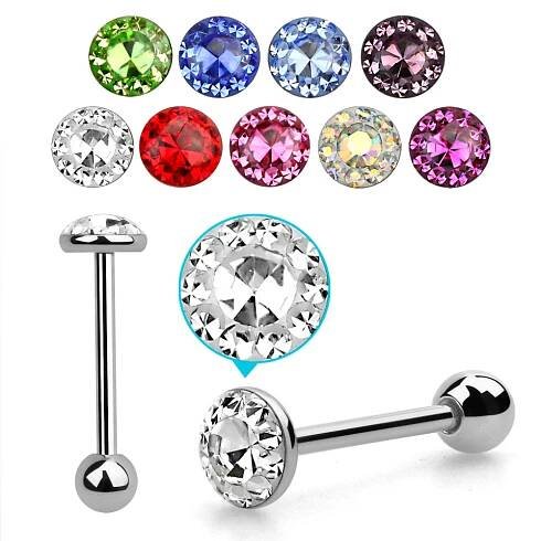 Piercing do jazyka zirkonová květina - JK081