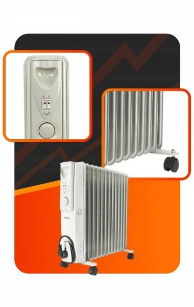 ELEKTRICKÝ OHRIEVAČ 2500 W OLEJOVÝ 13 REBIER TERMOSTAT REBROVÝ OLEJ Farba inej farby