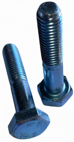 Pevnostní šroub M16 × 85 mm – DIN 931, třída 10.9, částečný závit, galvanicky zinkovaný (bílý zinek)