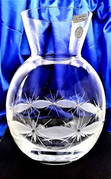 LsG-Crystal sklo Váza 9 x Swarovski krystal ručně broušená dekor Kanta Wa-488 225 x 165 mm 1 Ks.