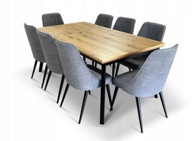 Stůl Luis 180+ 2×45 cm + 8 židlí KJ Odpadkový koš Olo