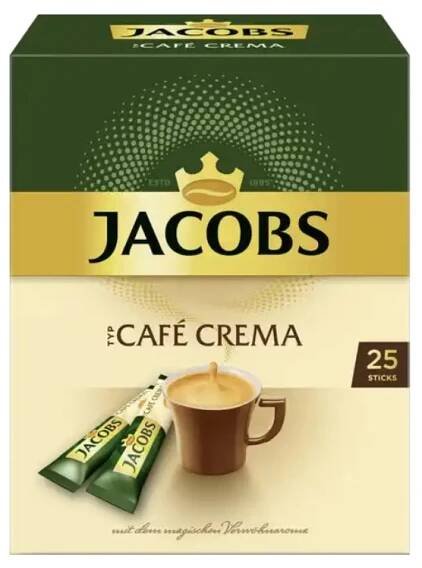 Jacobs Café Crema rozpustná káva porcovaná 25ks 45g