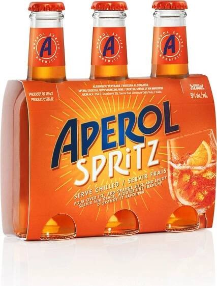 Aperol Spritz RTS 9% 3 x 0,2 l (holá láhev)