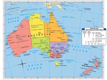 New Zealand on world map: surrounding countries and location on Oceania map