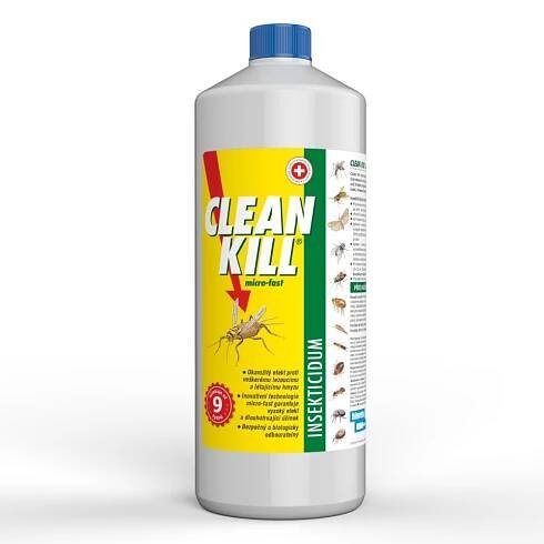 Clean kill, Insekticid s inovativní patentovanou dvousložkovou recepturou, okamžitý účinek na prostředí, pro široké spektrum hmyzu