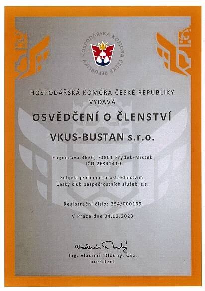 Certifikáty a pojištění - Bezpečnostní a úklidové služby, náhradní plnění