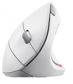 TRUST vertikální myš Verto bezdrátová ergonomická myš, USB, bílá [5]