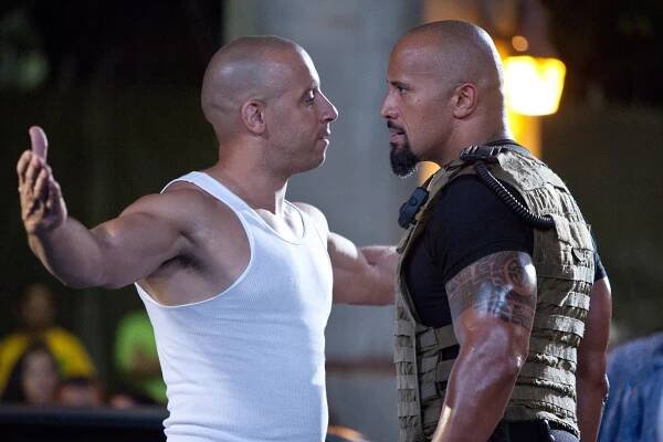 Vin Diesel and Dwayne Johnson face off in 2011's 