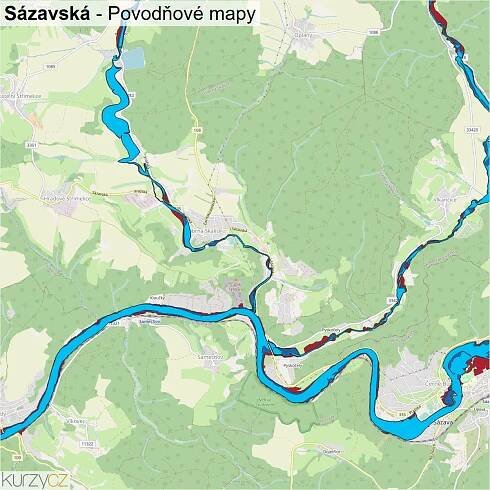 Sázavská - mapy | Kurzy.cz