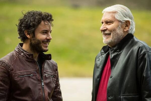 Francesco Borchi, Boris Cavazza on the set of Nekoč so bili ljudje (2021).