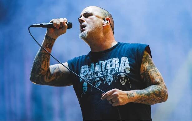 Phil Anselmo of Pantera performs in concert, 2023