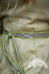 Weaved Linen Blend Belt with Handmade Embroidery "Fireside Family"