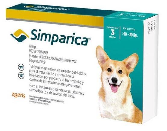 Simparica 40mg – 10 to 20kg 3 tablets