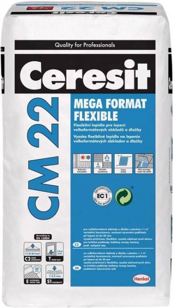 Ceresit CM 22 flexibilní lepidlo pro velkoformátové dlažby až do vrstvy 20 mm 25 kg