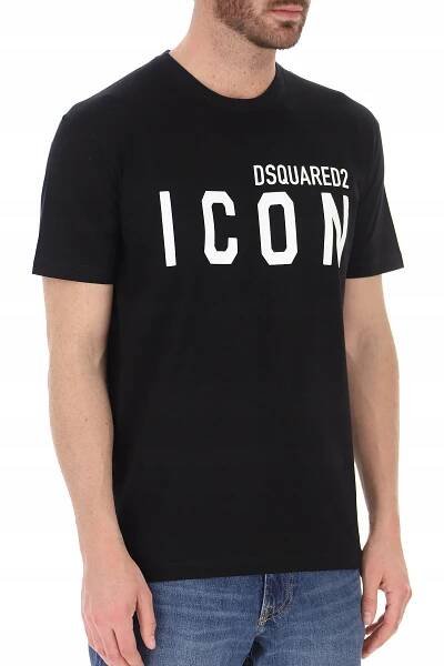 DSQUARED2 značkové pánské tričko ICON BLACK ORIGINÁLNÍ -45% vel XXXL