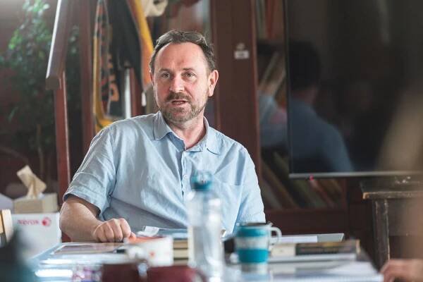 Režisér Martin Františák na zahajovací zkoušce hry Don Juan se vrací z války, foto Petr Šedivý