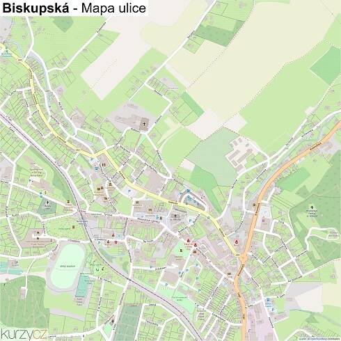 Biskupská - mapy | Kurzy.cz