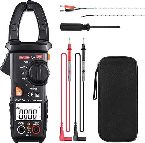 TACKLIFE CM02A, digitální klešťový multimetr, automatický rozsah, 600 A, TRMS 6000